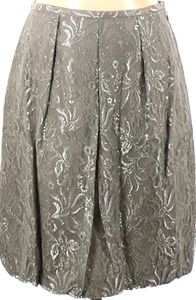 Ann Taylor Loft Petites Silver Lace Skirt, Fully Lined